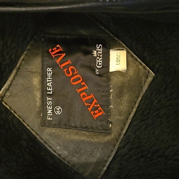 VTG EXPLOSIVE Black Cowhide Leather Motorcycle Biker Jacket - Picture 8 of 11